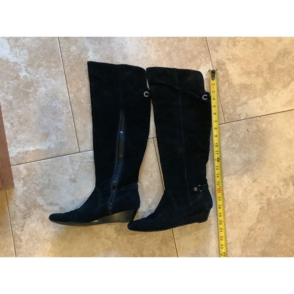 Anne Klein Women's Suede Over The Knee High Wedge Boots Akari ~ Size 9 1/2
